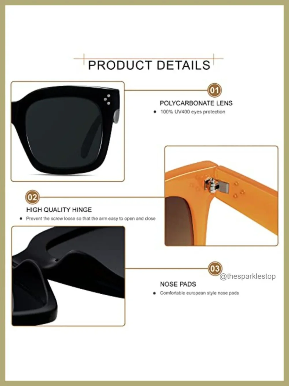 Oversized Square Sunglasses for Women UV400 Protection Wide Frame Shades
